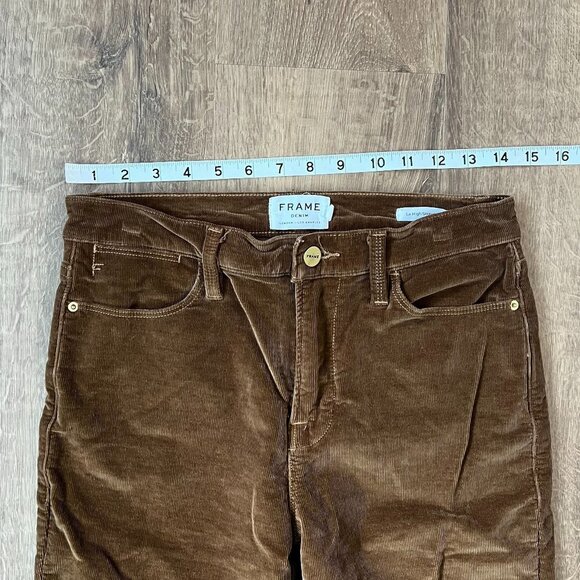 Frame Le High Straight in Warm Tan Corduroy Sz 27 - Picture 5 of 13